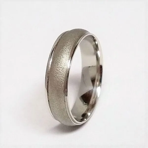 Platinum Matte and Polished Beveled Edge Band