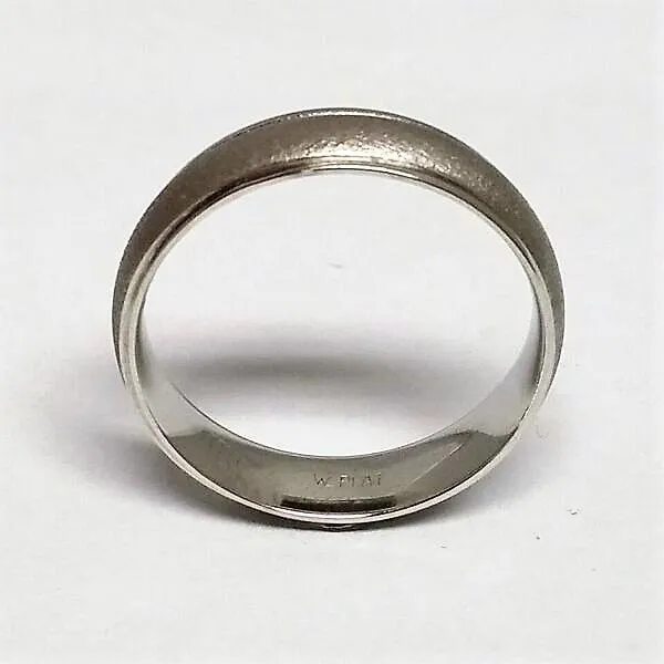 Platinum Matte and Polished Beveled Edge Band