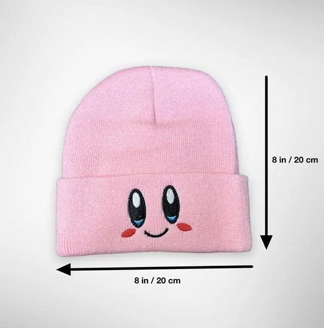 Plush Bunny Rabbit Hat with Funny Moving Ears and Cute Paws and Knitted Pink Embroidered Kirby Hat For Unisex