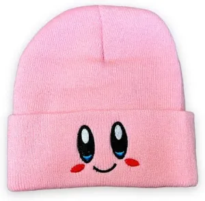 Plush Bunny Rabbit Hat with Funny Moving Ears and Cute Paws and Knitted Pink Embroidered Kirby Hat For Unisex