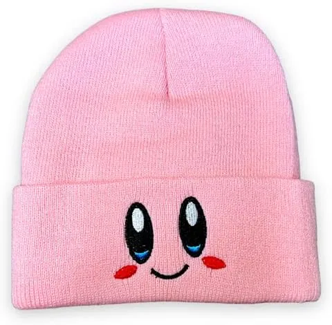Plush Bunny Rabbit Hat with Funny Moving Ears and Cute Paws and Knitted Pink Embroidered Kirby Hat For Unisex