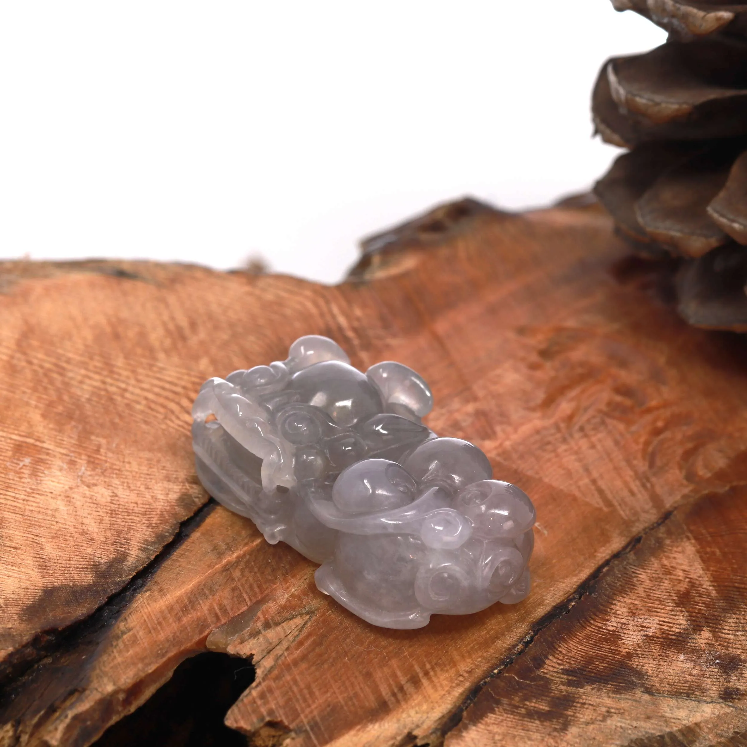 RealJade® Pi Xiu Genuine Burmese Icy Lavender Jadeite Jade PiXiu Pendant Necklace (FengShui Lucky)