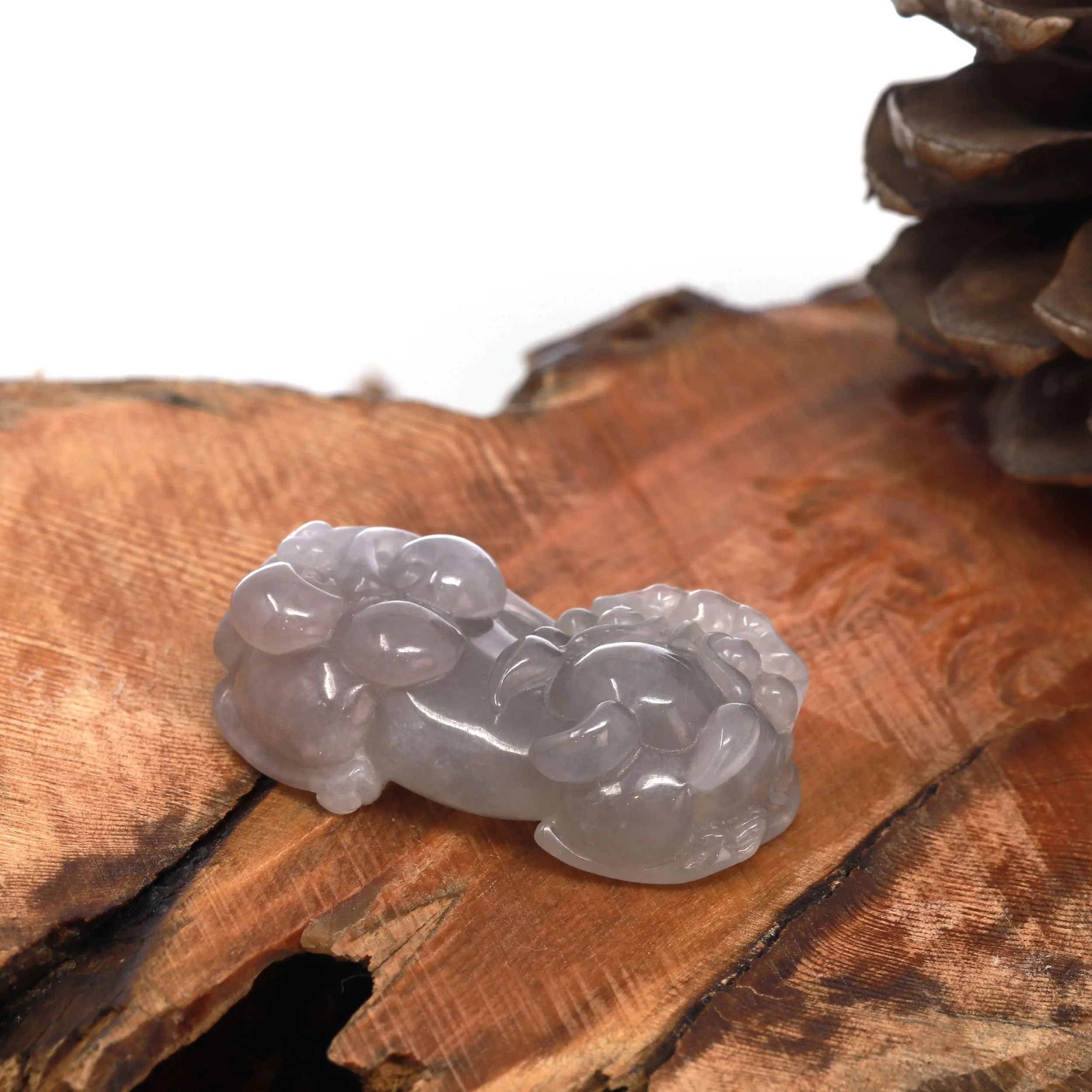 RealJade® Pi Xiu Genuine Burmese Icy Lavender Jadeite Jade PiXiu Pendant Necklace (FengShui Lucky)