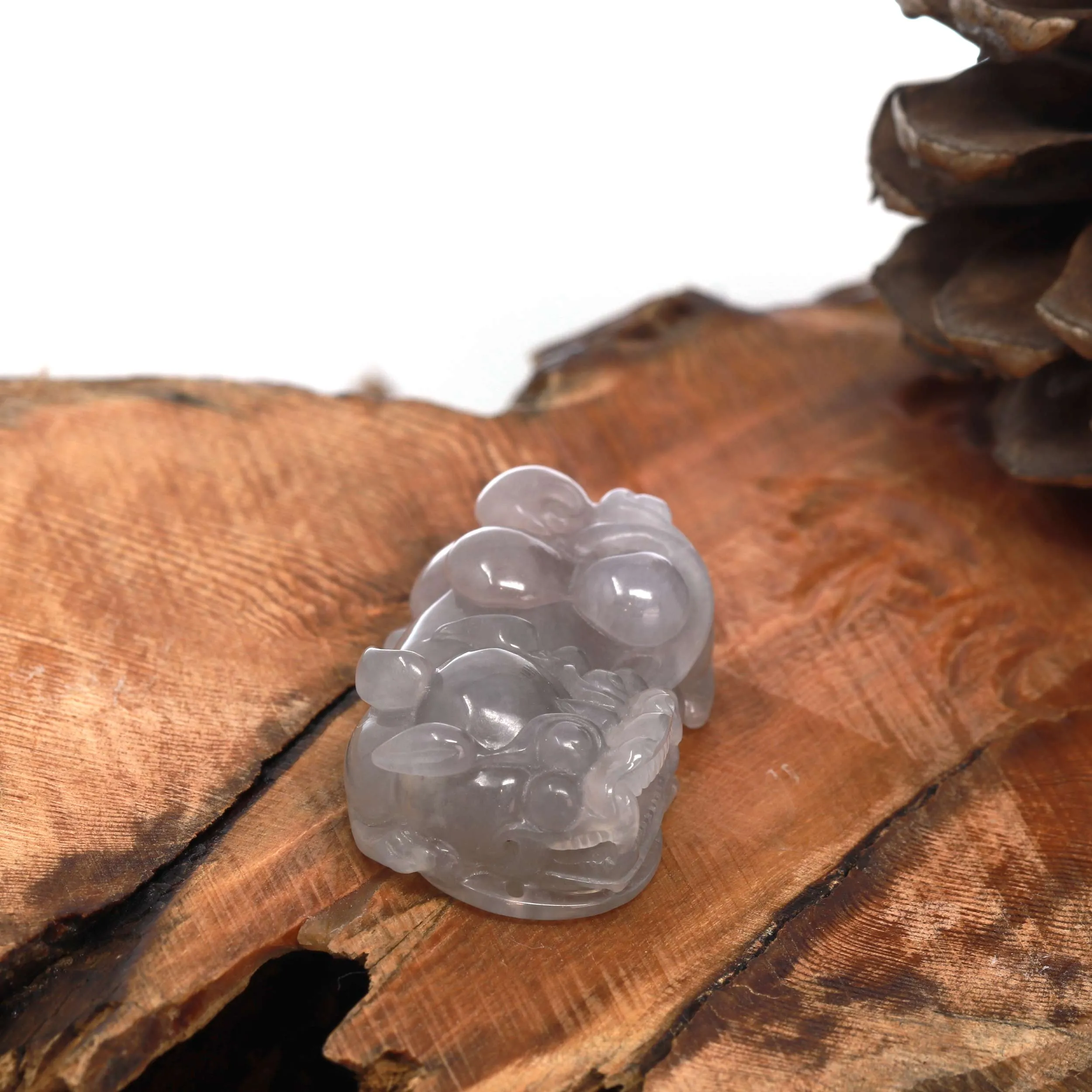 RealJade® Pi Xiu Genuine Burmese Icy Lavender Jadeite Jade PiXiu Pendant Necklace (FengShui Lucky)