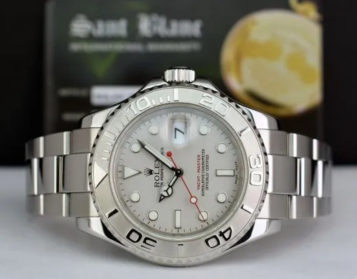 ROLEX Mens 40mm Platinum & Stainless Steel YachtMaster Platinum Index Model 16622