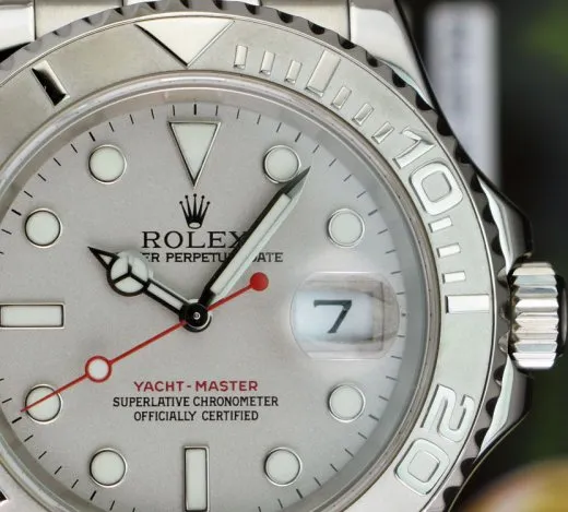 ROLEX Mens 40mm Platinum & Stainless Steel YachtMaster Platinum Index Model 16622