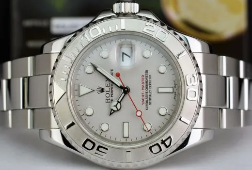 ROLEX Mens 40mm Platinum & Stainless Steel YachtMaster Platinum Index Model 16622