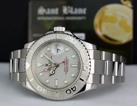 ROLEX Mens 40mm Platinum & Stainless Steel YachtMaster Platinum Index Model 16622
