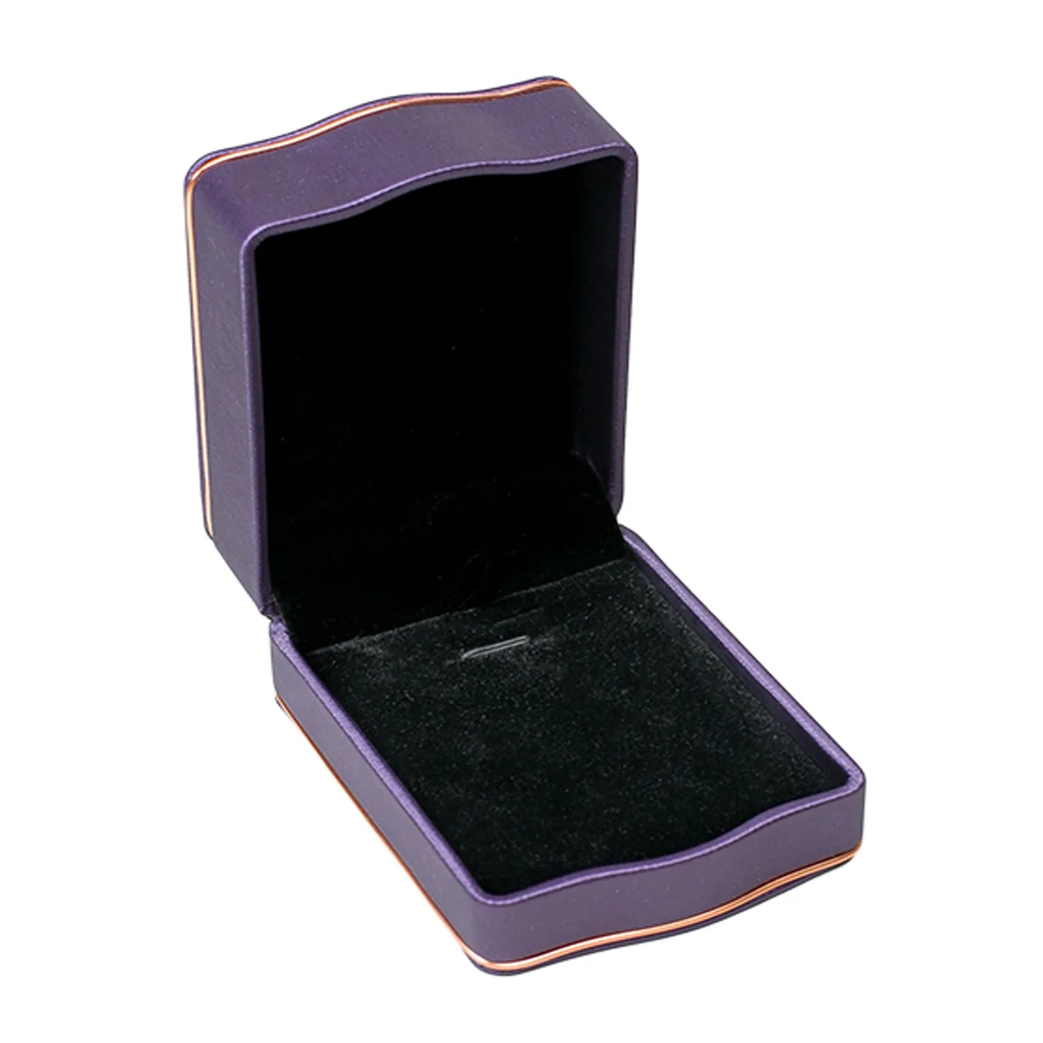 Rose Gold Trim Pendant Box Purple