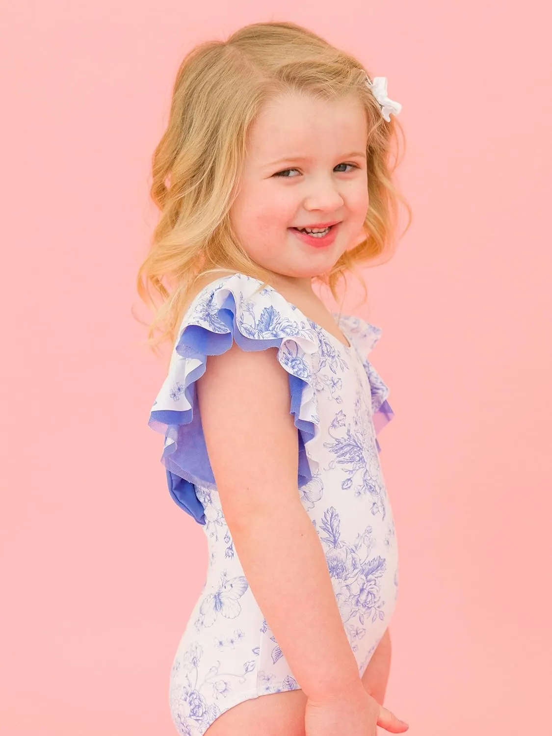 RuffleButts Baby/Toddler Girls Ruffle Strap One Piece Swimsuit w/UPF 50  Sun Protection