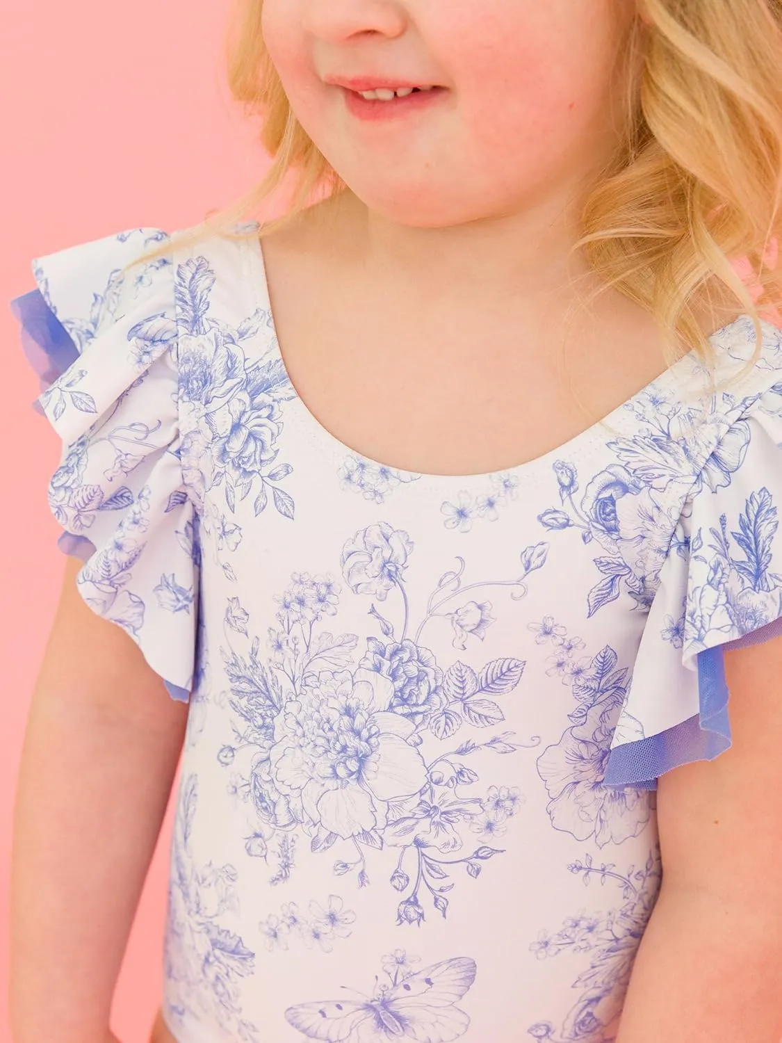 RuffleButts Baby/Toddler Girls Ruffle Strap One Piece Swimsuit w/UPF 50  Sun Protection