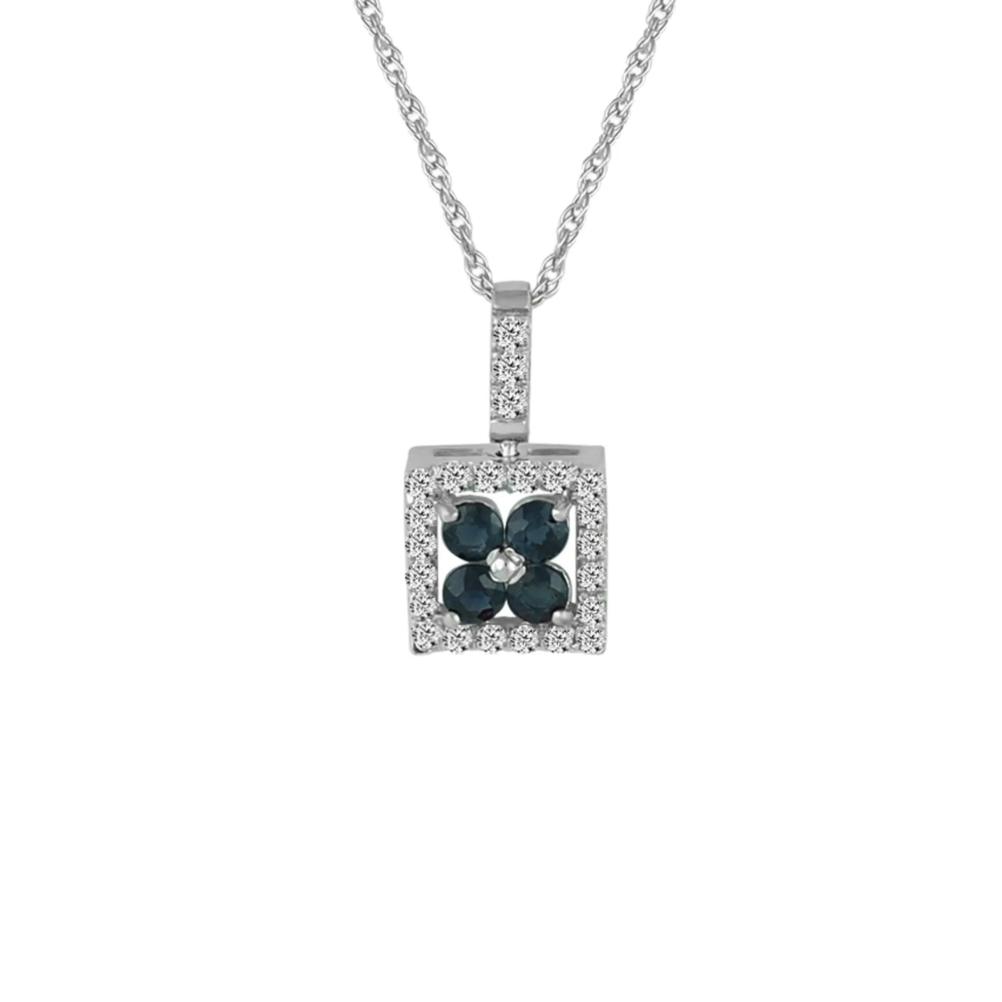 Sapphire and Diamond Accent Fashion Pendant in 10K Gold