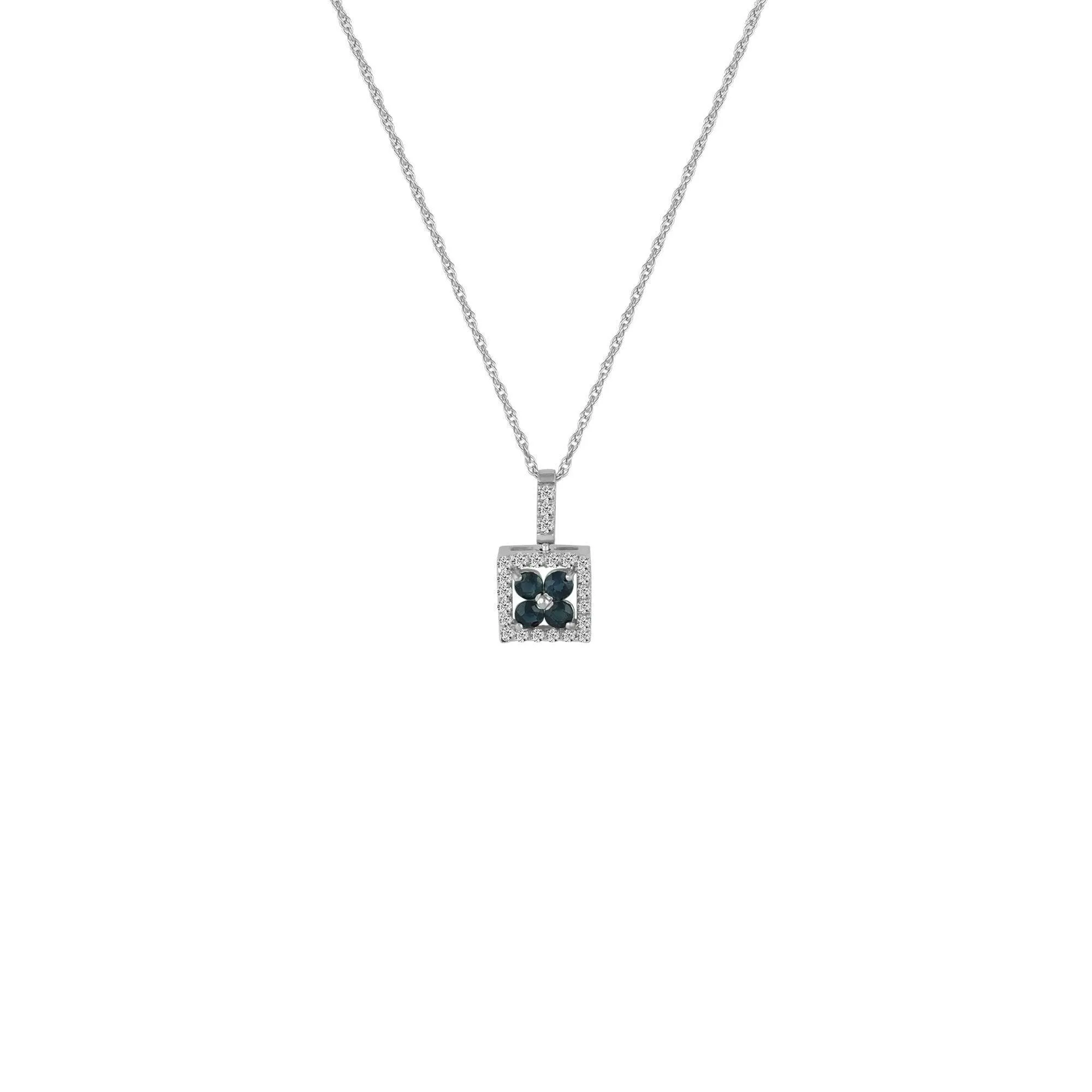 Sapphire and Diamond Accent Fashion Pendant in 10K Gold