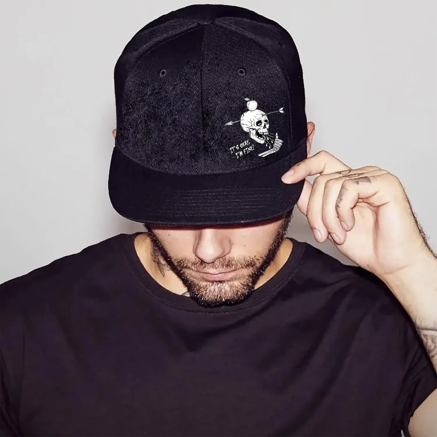 Snapback hat for Men Flat Bill Hats for Men Fitted Baseball Cap Hats