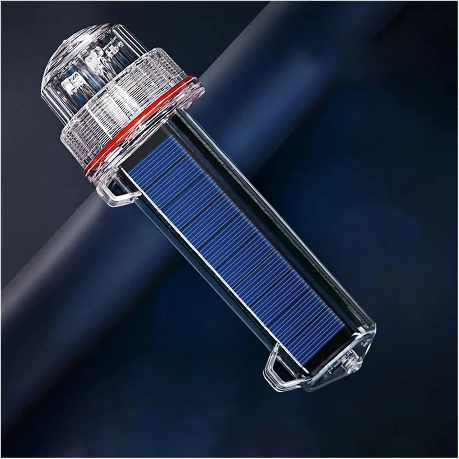 Solar Beacon Lamp Waterproof Fishing Buoy Signal Lamp Fishing Net Flashing Torpedo Warning Lamp Marine Tricolor Lamp(C)