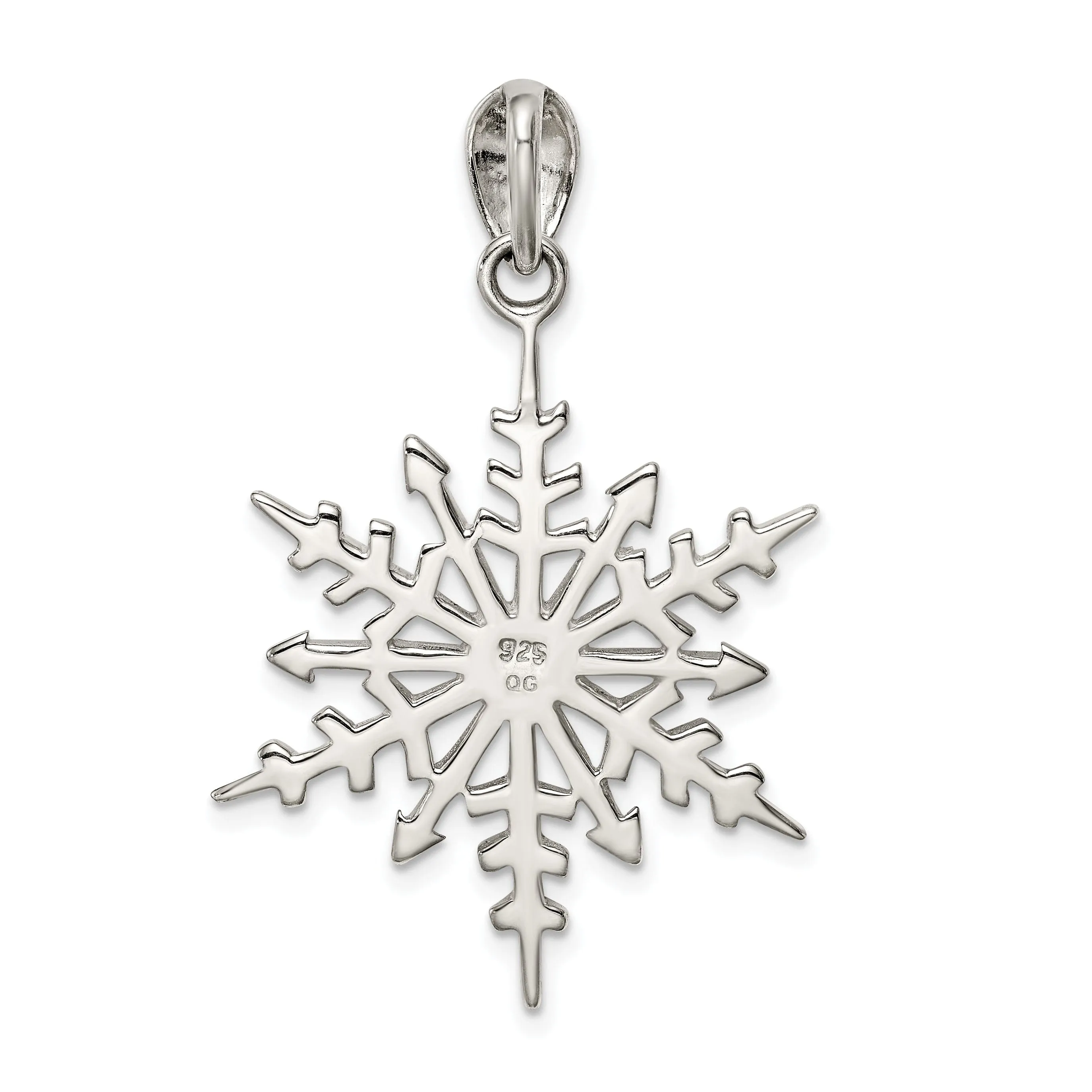 Sterling Silver Snowflake Stellux Crystal Charm