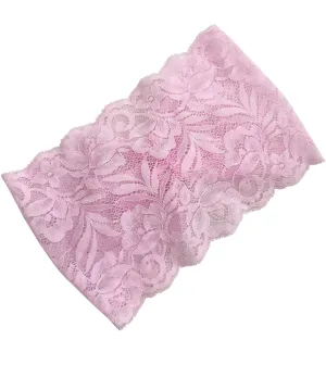 Stretch Wide Turban Headbands - Lace Yoga Headwrap for Women (Pink, One Size)