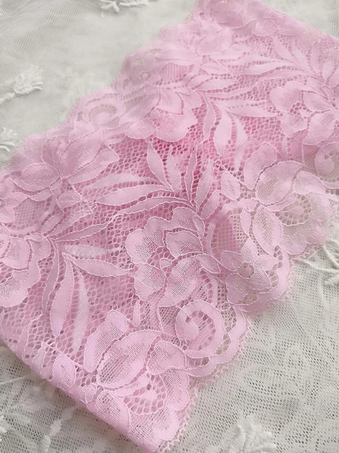 Stretch Wide Turban Headbands - Lace Yoga Headwrap for Women (Pink, One Size)