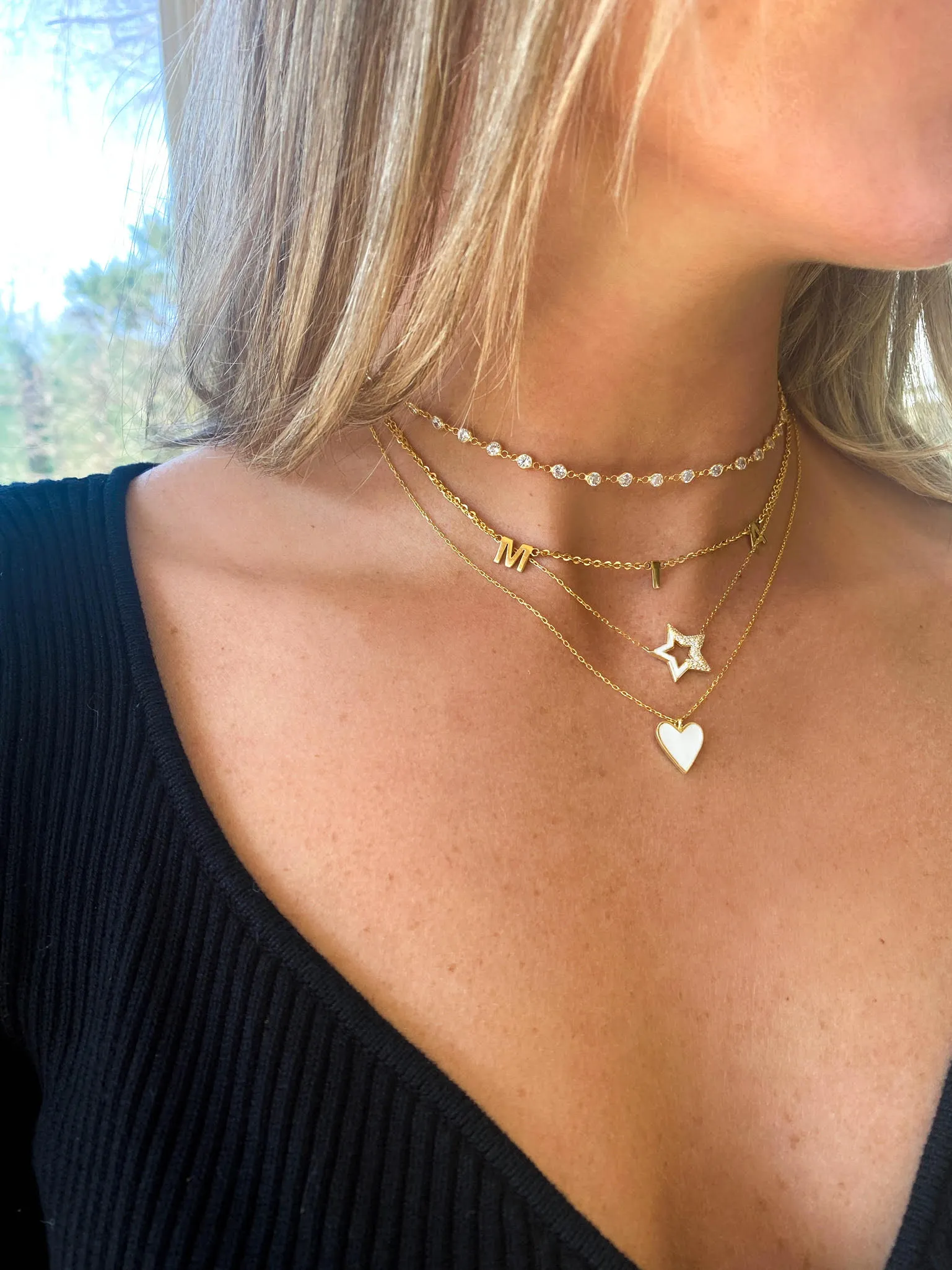Three Letter Floating Necklace