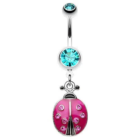 Vibrant Lady Bug Belly Button Bar