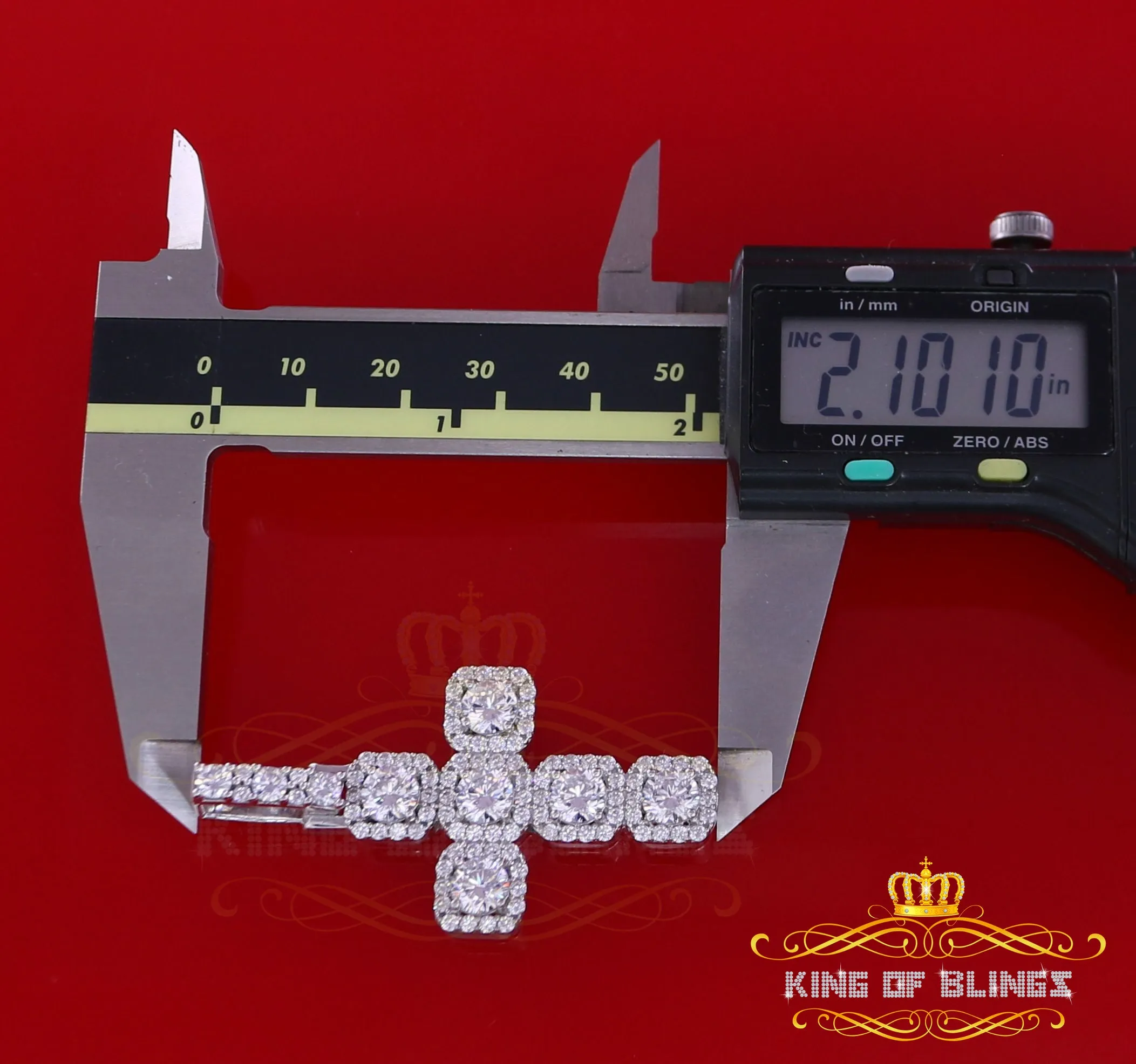 White Sterling Silver 925 CROSS Pendant Shape Pendant with 8.03ct Cubic Zirconia