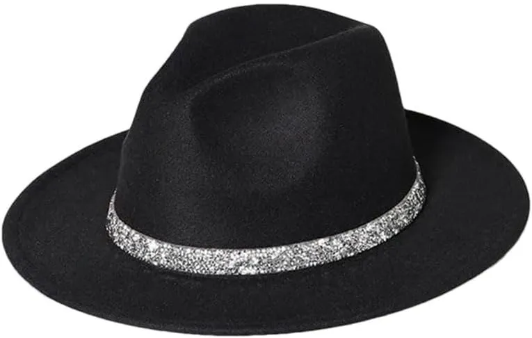 Women Fedora Hats with Diamond Band Fashion Wedding Party Jazz Cap Unisex Church Hat Bucket Hats 42 58-61cm