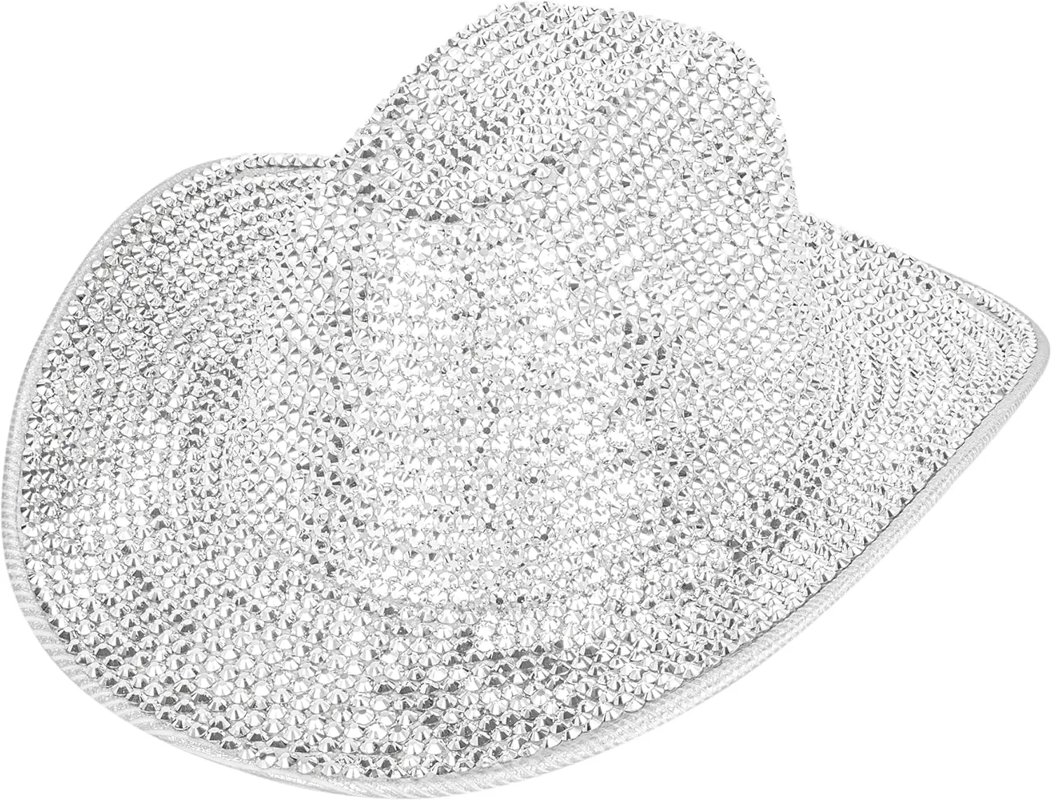 Women Rodeo-Western Felt-Cowboy-Hat Bling-Rhinestone-Decor Glitter-Disco-Ball Cowgirl-Hat Diamond Roll-Up-Brim Fedora Medium