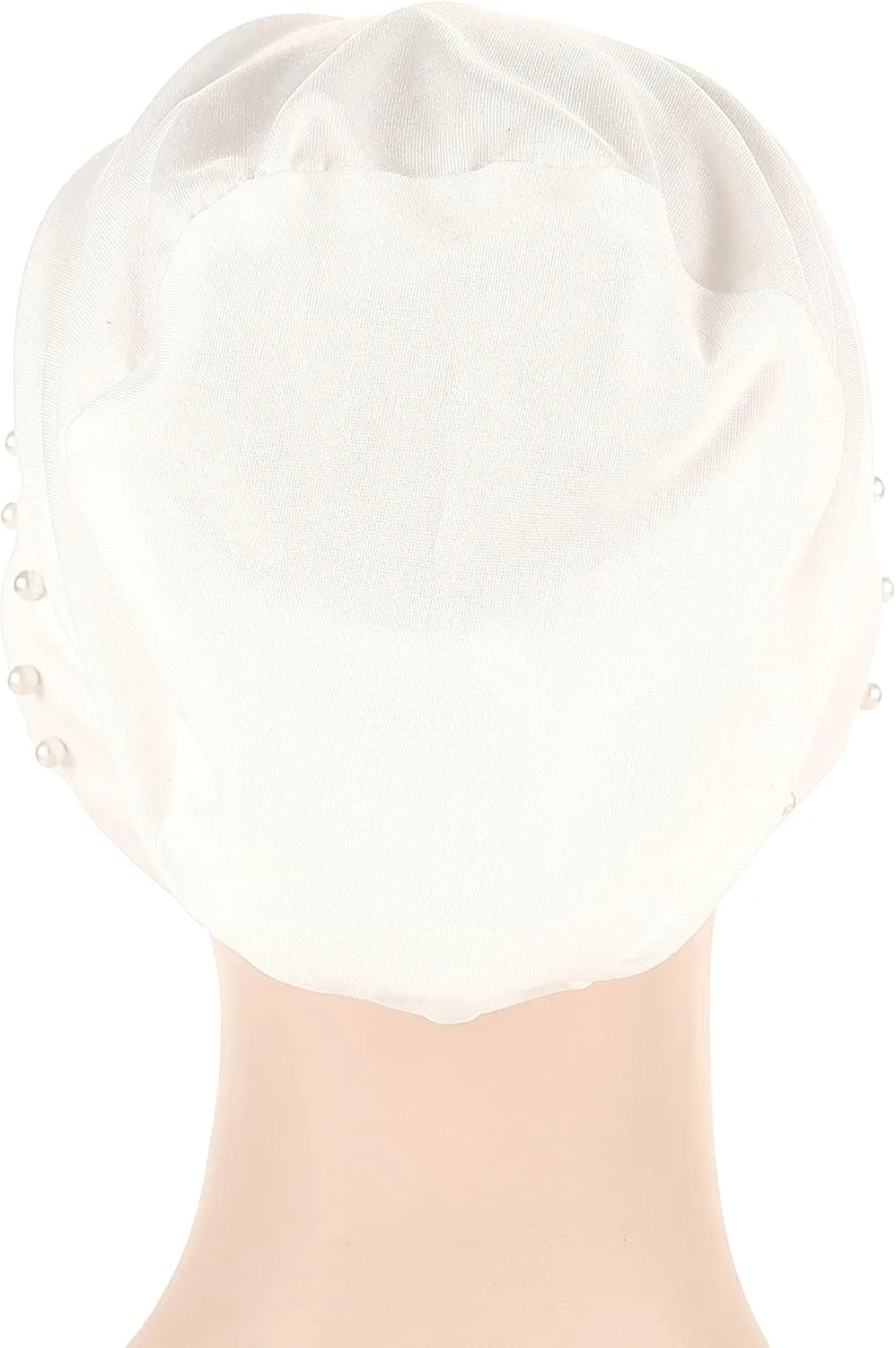 Women Turban Head Wrap Pre-Tied Beaded Silky Cap Chemo Beanies Chemical Cancer Hair Cover Hat
