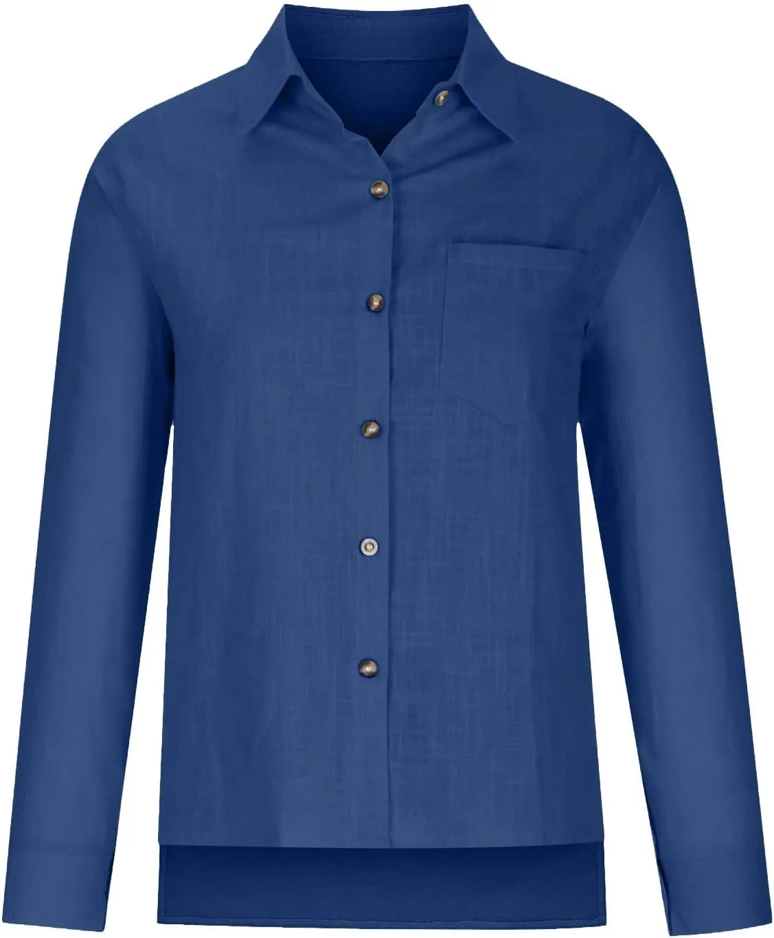 Womens Cotton Linen Button Down Shirt 2025 Fall Casual Long Sleeve Solid Color Shirts Loose Tops with Pockets