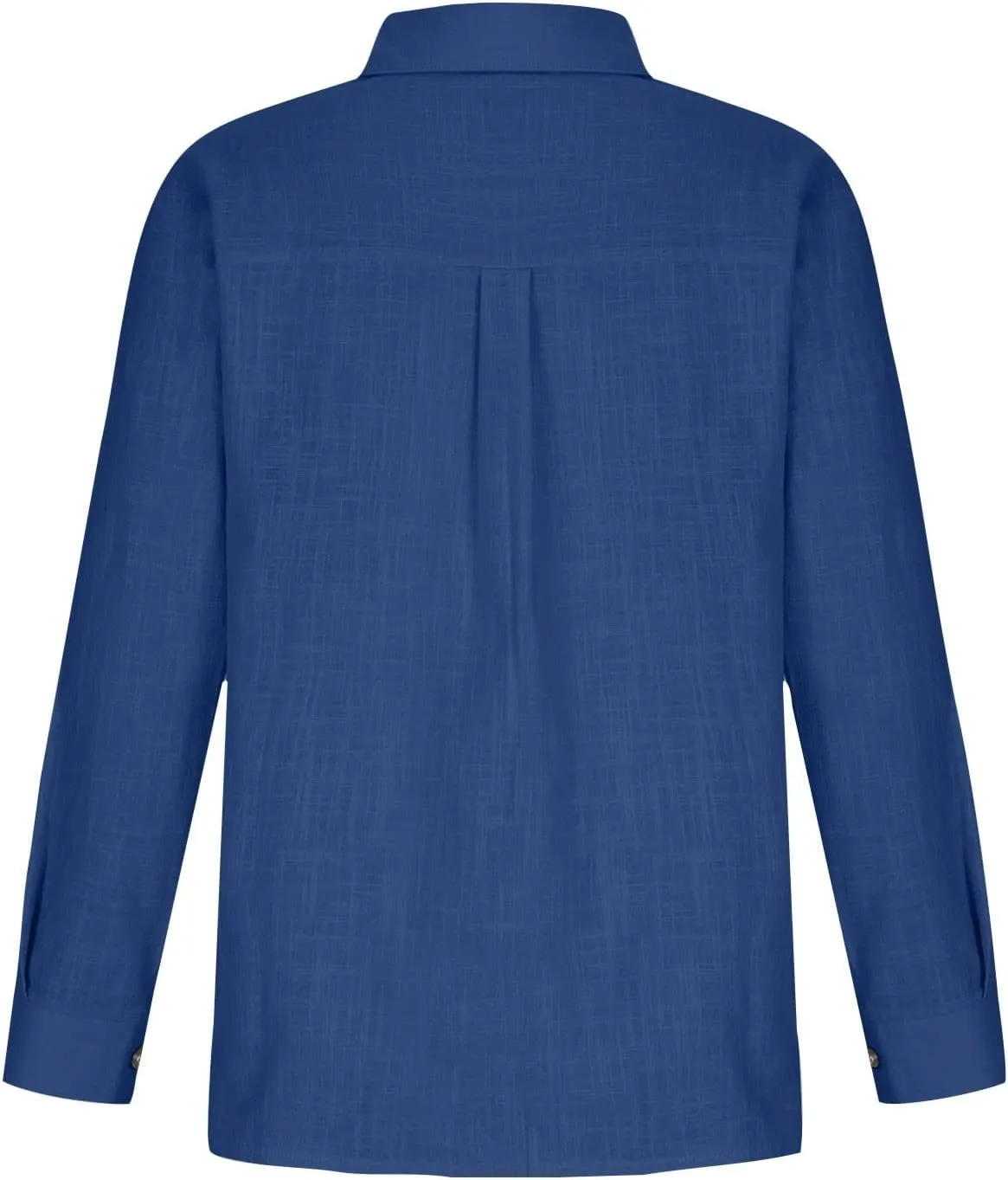 Womens Cotton Linen Button Down Shirt 2025 Fall Casual Long Sleeve Solid Color Shirts Loose Tops with Pockets